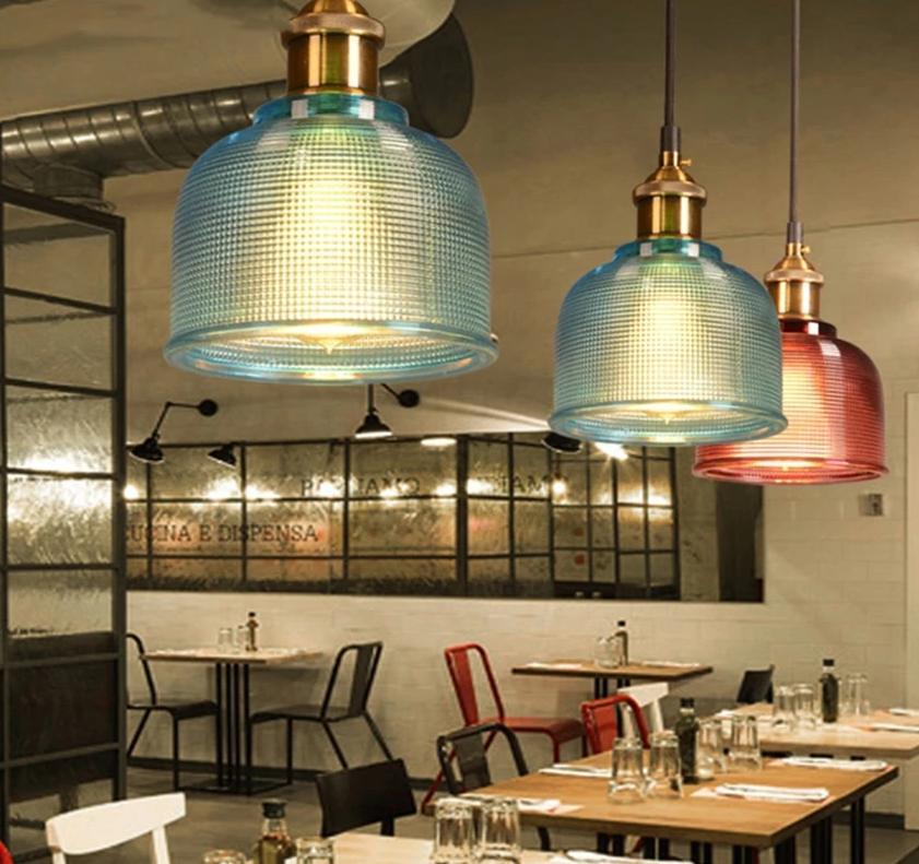 Ochre – Coloured Glass Retro Pendant Light