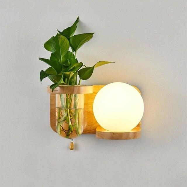 Linden – Wooden LED Lamp with Planter Shelves