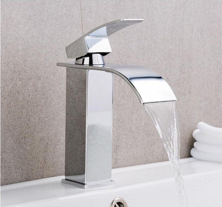 Cascade – Chrome Waterfall Spout Basin Faucet
