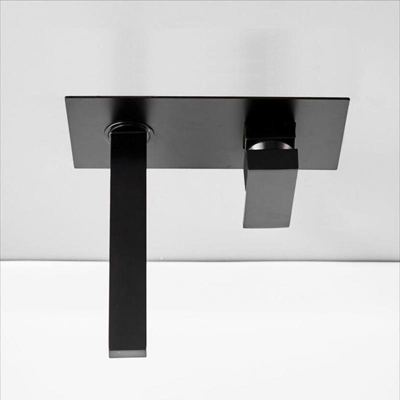 Obsidian – Matte Black Wall-Mounted Basin Faucet