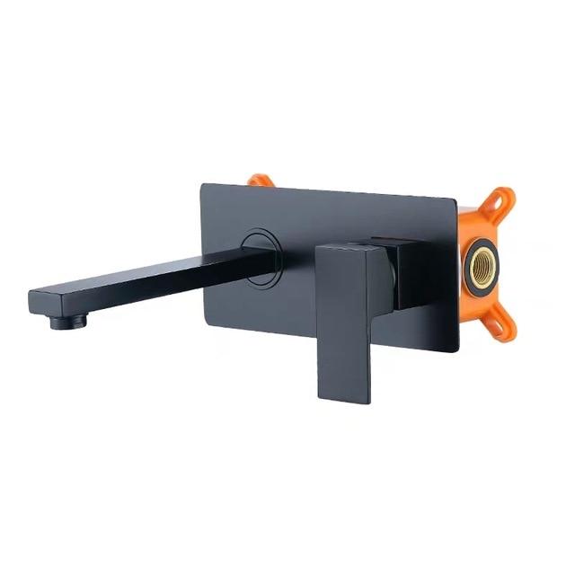 Obsidian – Matte Black Wall-Mounted Basin Faucet