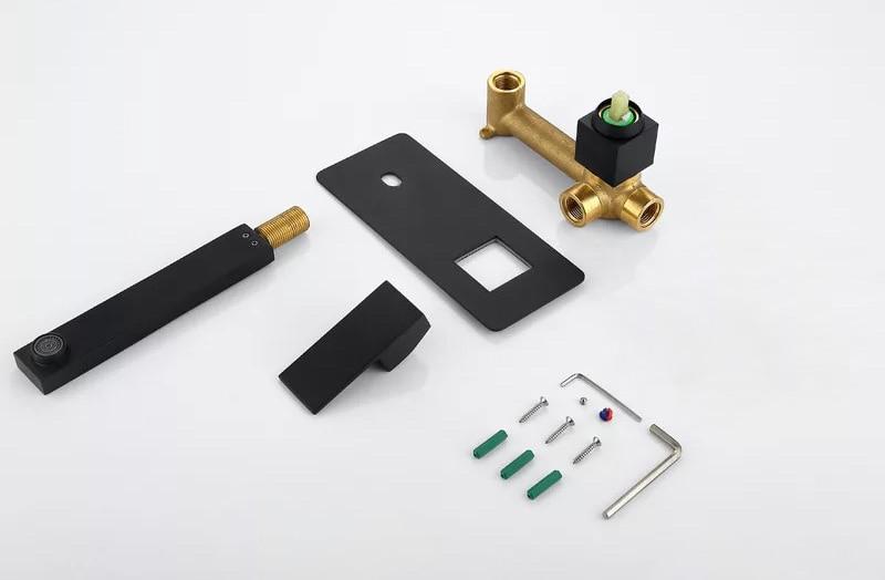 Obsidian – Matte Black Wall-Mounted Basin Faucet