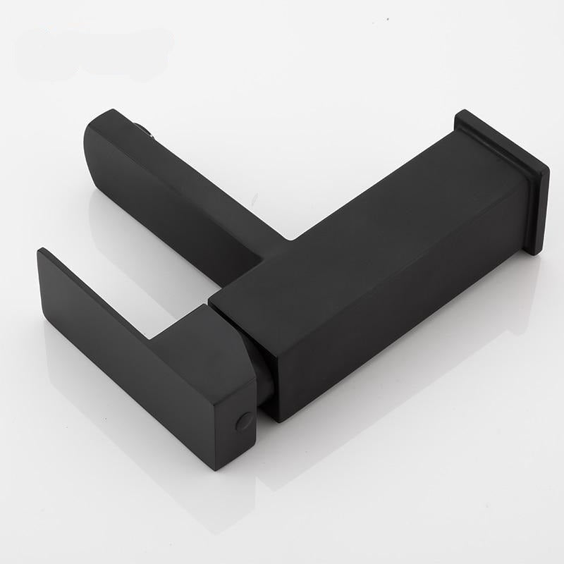 Basalt – Matte Black Square Stainless Basin Faucet