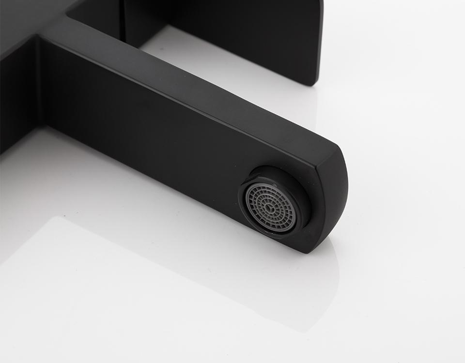 Basalt – Matte Black Square Stainless Basin Faucet