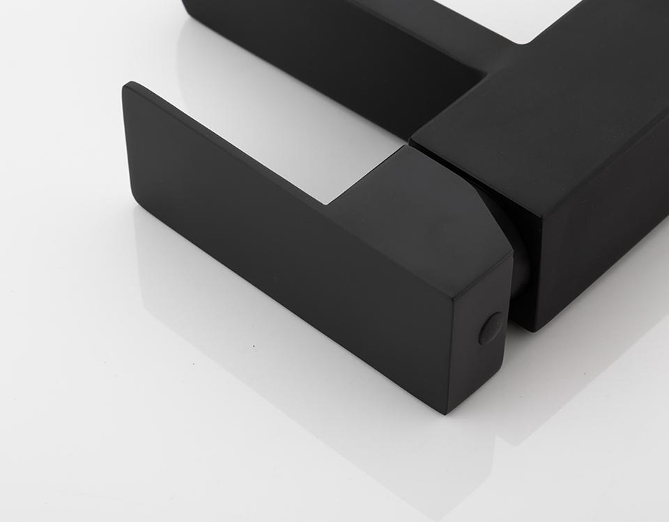 Basalt – Matte Black Square Stainless Basin Faucet