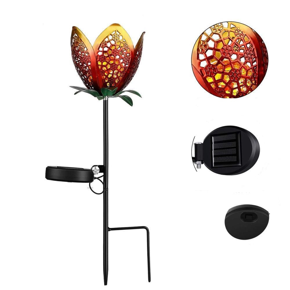 Rimini – Crackle Glass Solar Flower Stake Light