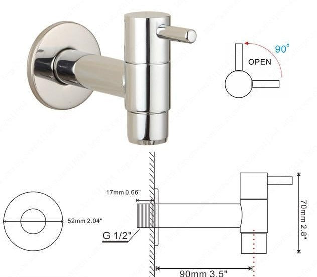 Pavia – Chrome Wall Mounted Single Lever Tap