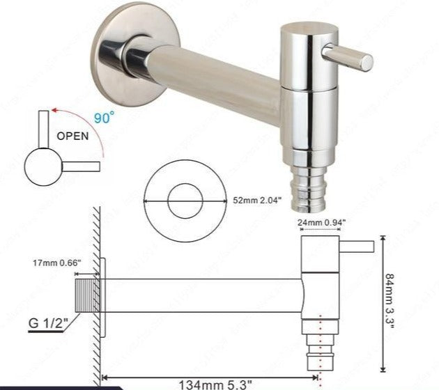 Pavia – Chrome Wall Mounted Single Lever Tap