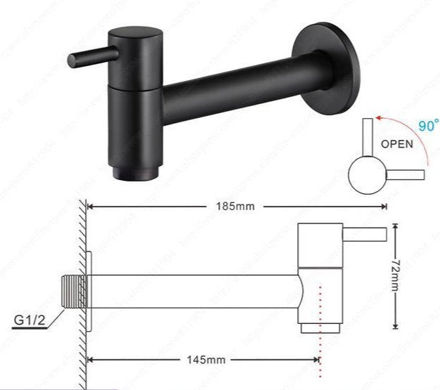 Pavia – Chrome Wall Mounted Single Lever Tap