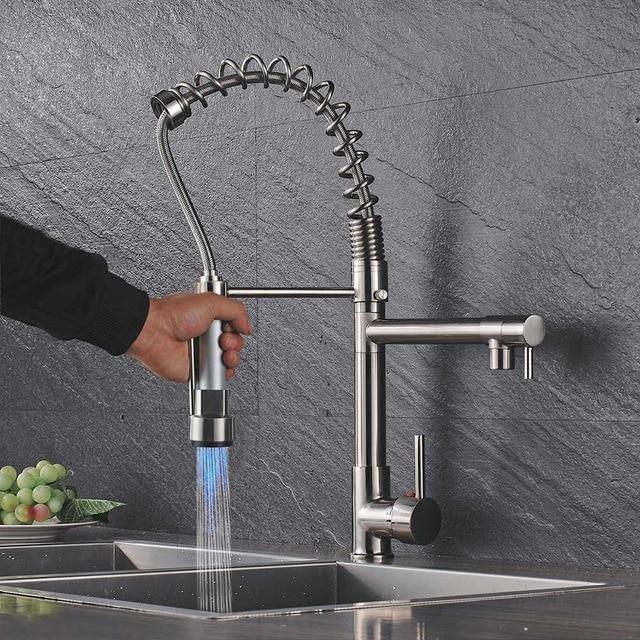 Cedar – LED Spring-Neck Kitchen Mixer Tap