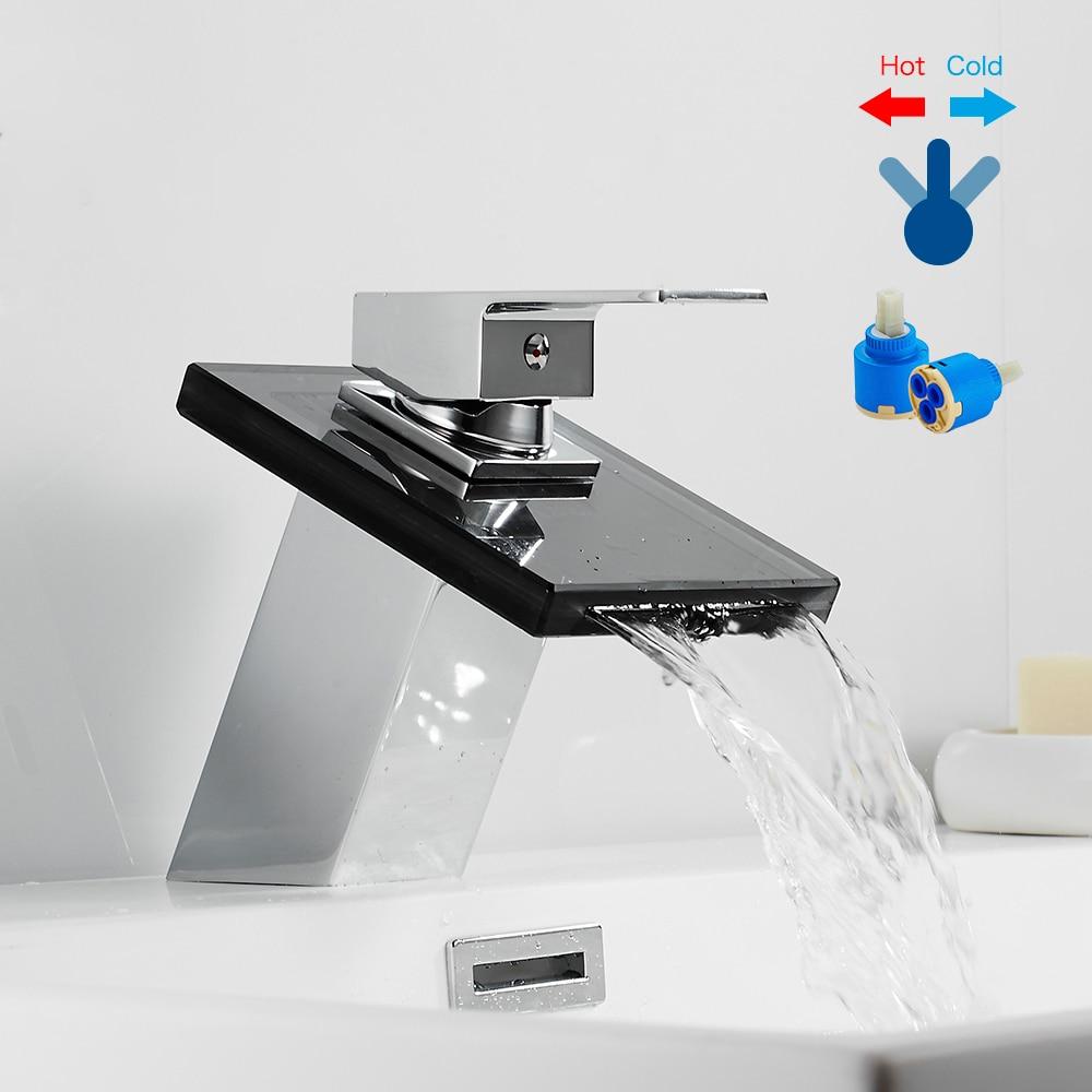 Parma – Glass Spout Waterfall Basin Mixer