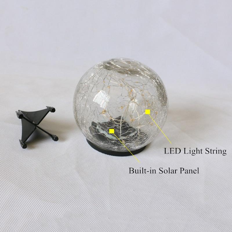 Embla – Crackle Glass Solar Globe Light