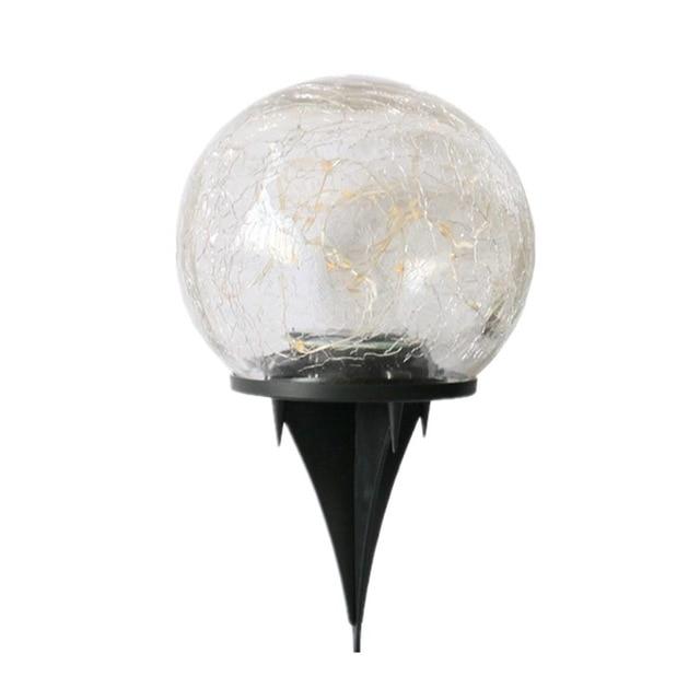 Embla – Crackle Glass Solar Globe Light