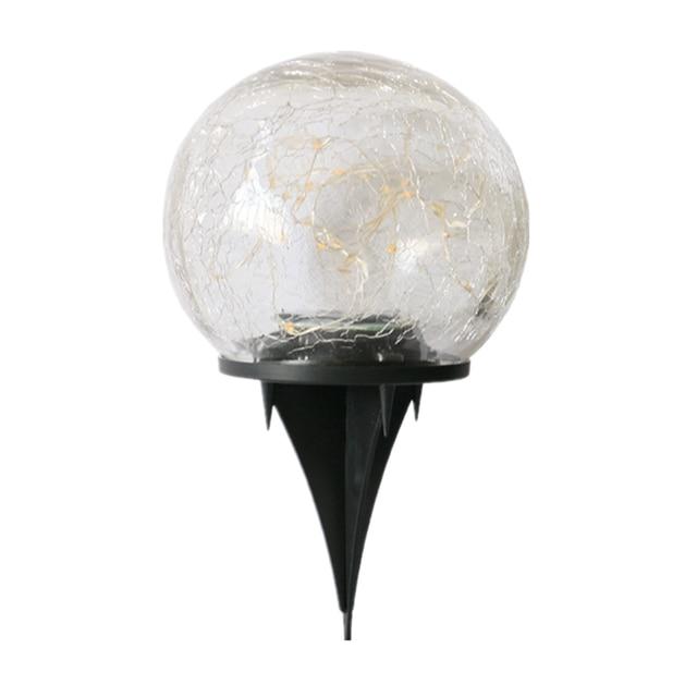 Embla – Crackle Glass Solar Globe Light