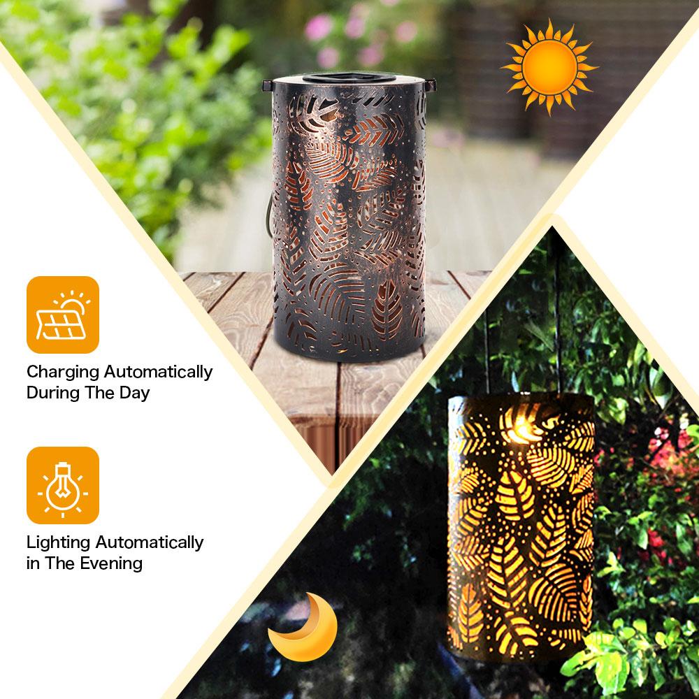 Como – Leaf Cut-Out Solar Garden Lantern