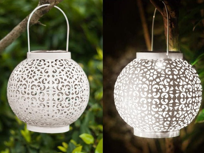 Tivoli – Round Stainless Steel Hanging Solar Lantern