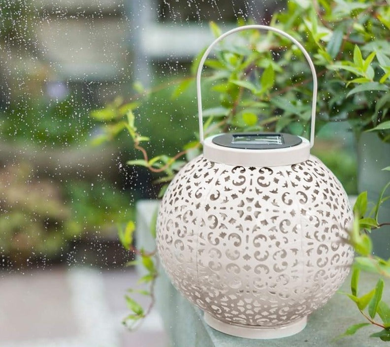 Tivoli – Round Stainless Steel Hanging Solar Lantern