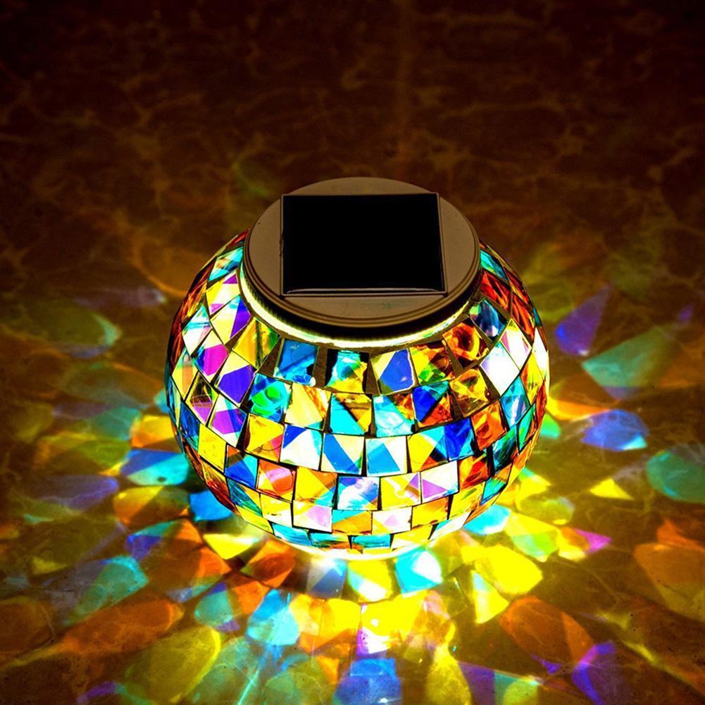 Birk – Solar Mosaic Glass Garden Light