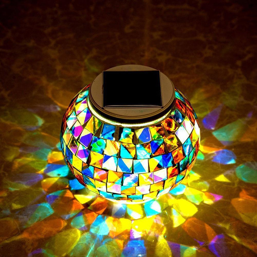 Birk – Solar Mosaic Glass Garden Light