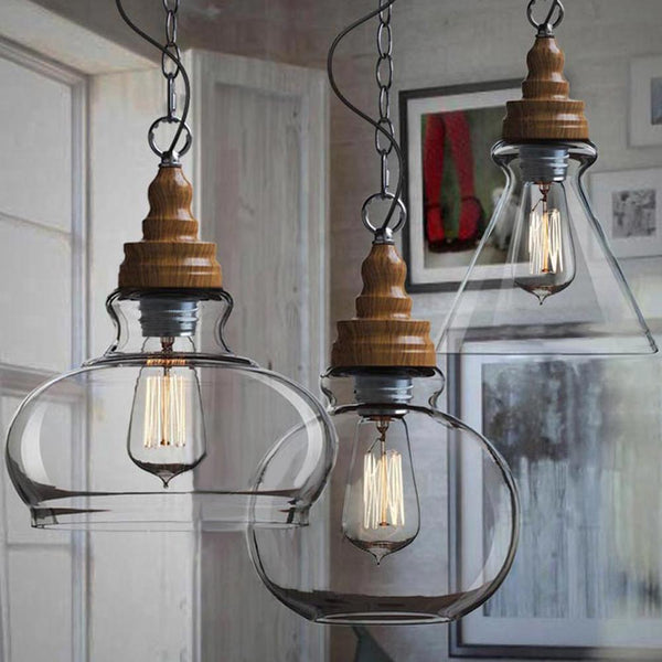 Akari – Clear Glass Exposed Bulb Pendant