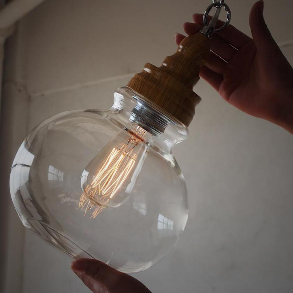 Akari – Clear Glass Exposed Bulb Pendant