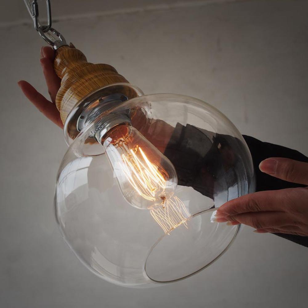 Akari – Clear Glass Exposed Bulb Pendant