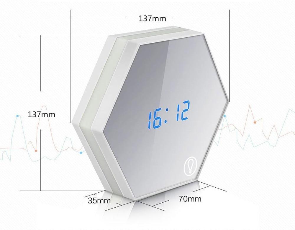 Riva – Mirror Alarm Clock with LED Light