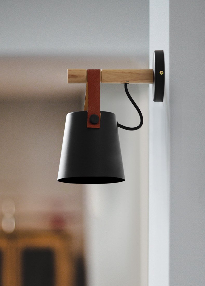 Farrow – Iron & Wood Hanging Lantern Wall Light