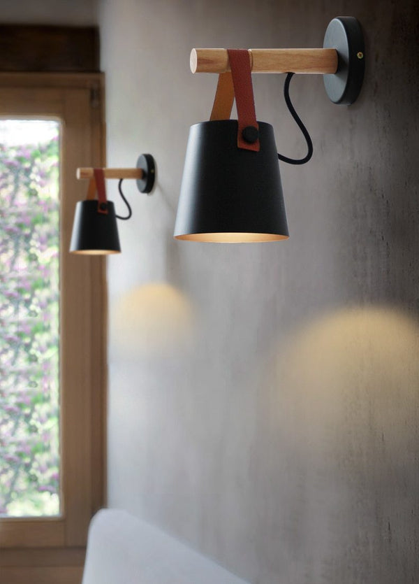 Farrow – Iron & Wood Hanging Lantern Wall Light