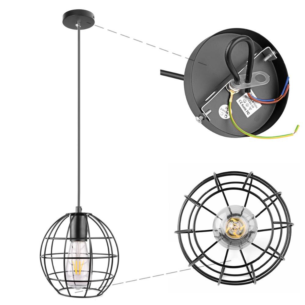 Blakeney – Black Iron Sphere Cage Pendant
