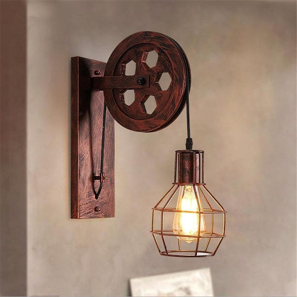 Quayside – Industrial Pulley Cage Wall Light