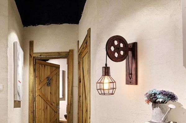 Quayside – Industrial Pulley Cage Wall Light