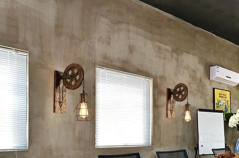 Quayside – Industrial Pulley Cage Wall Light