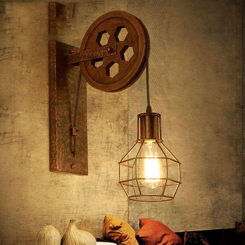 Quayside – Industrial Pulley Cage Wall Light