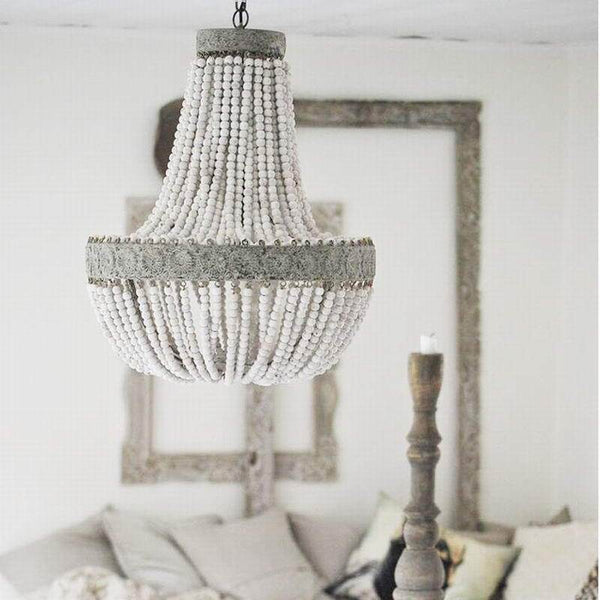 Tsubu – Round Wooden Bead Chandelier