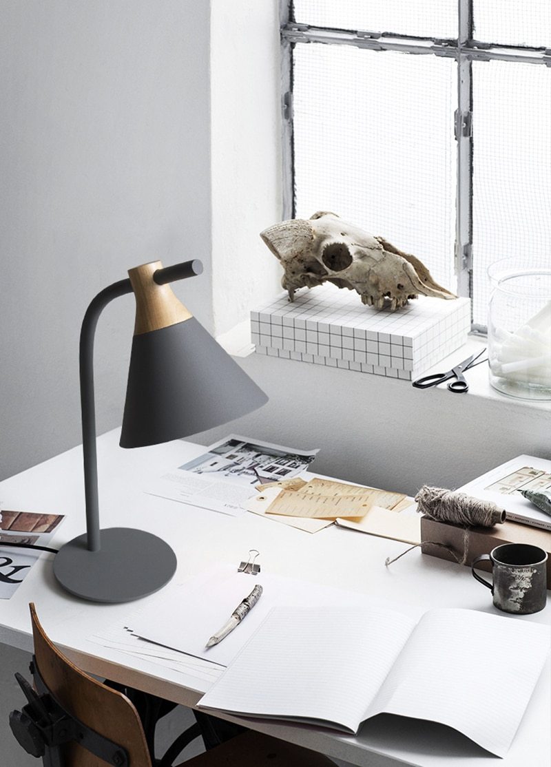 Plover – Iron and Wood Desk Lamp