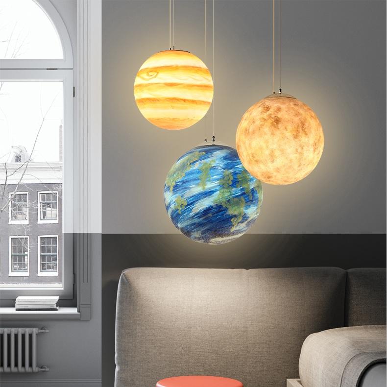 Orbita – Resin Planet Globe Pendant Light