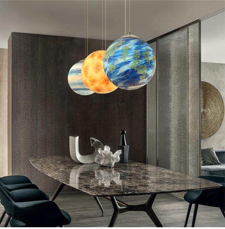 Orbita – Resin Planet Globe Pendant Light