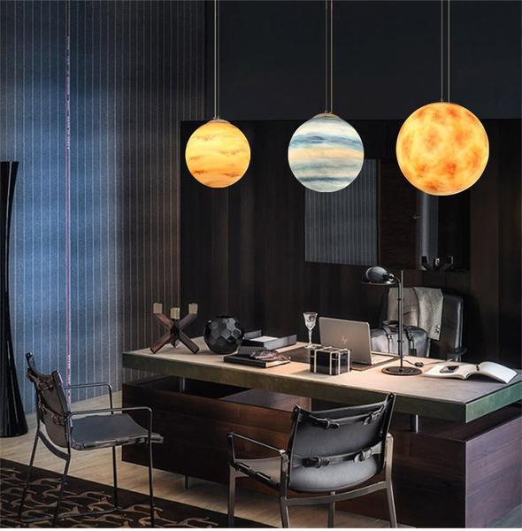 Orbita – Resin Planet Globe Pendant Light