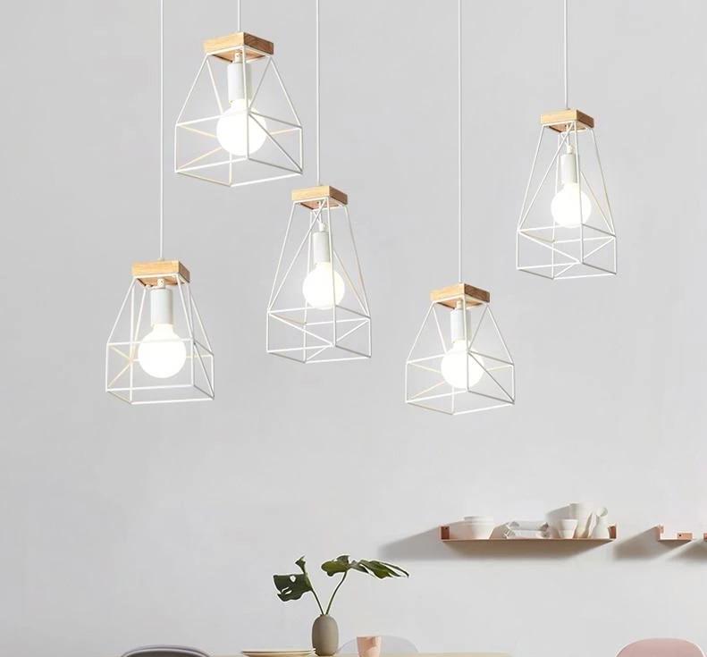 Corbel – Industrial Wood & Iron Cage Pendant