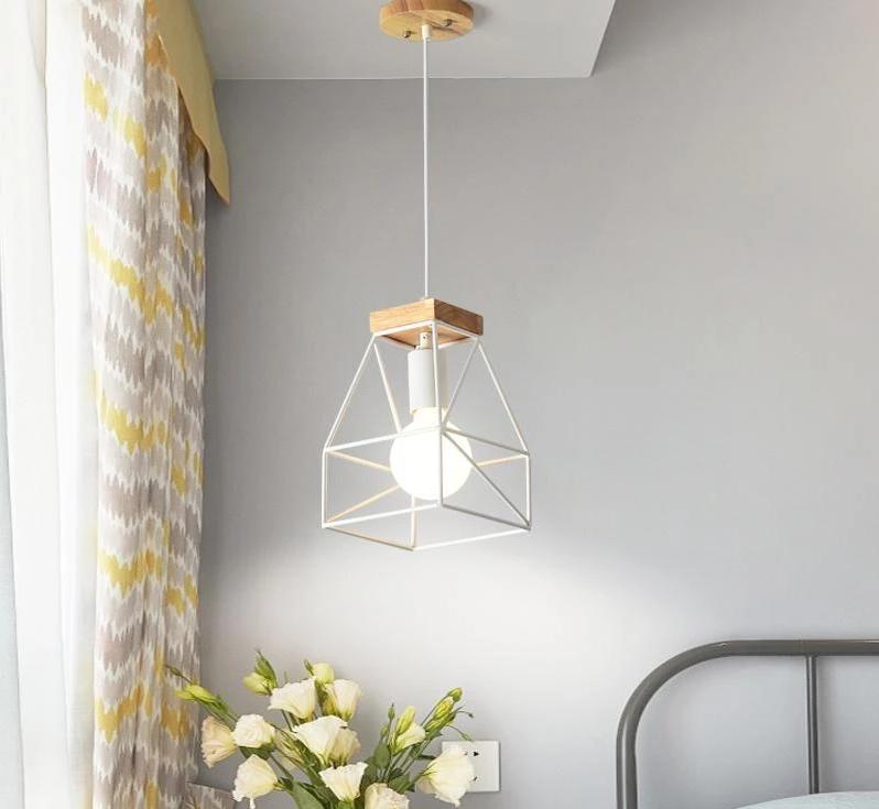 Corbel – Industrial Wood & Iron Cage Pendant