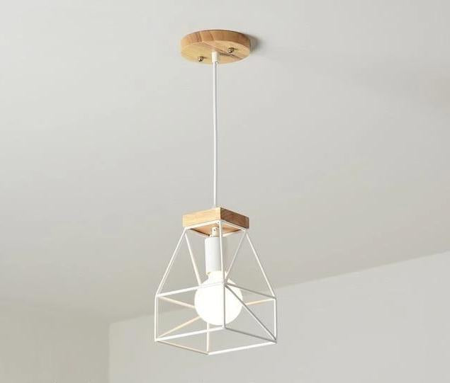 Corbel – Industrial Wood & Iron Cage Pendant