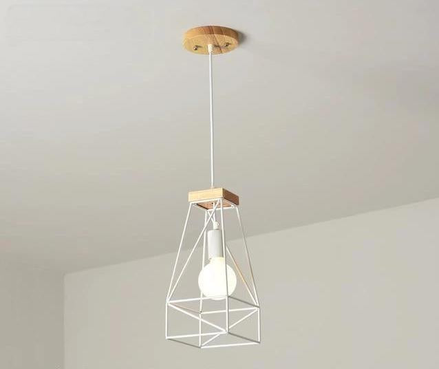 Corbel – Industrial Wood & Iron Cage Pendant