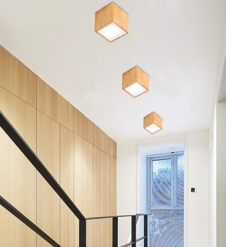 Birchmoor – Wood and Glass LED Ceiling Light