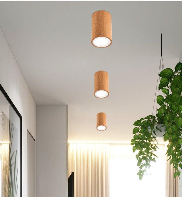 Birchmoor – Wood and Glass LED Ceiling Light
