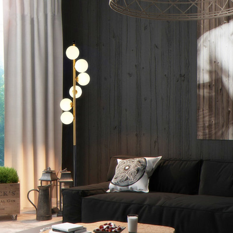 Lisbon – Frosted Glass Brushed Nickel Floor Lamp
