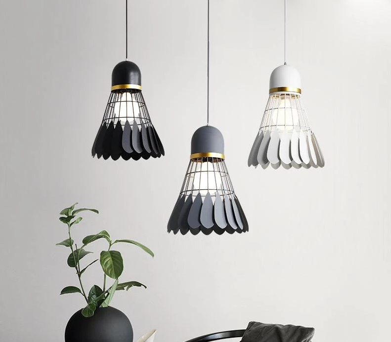 Hanae – Iron and Wood Art Deco Pendant