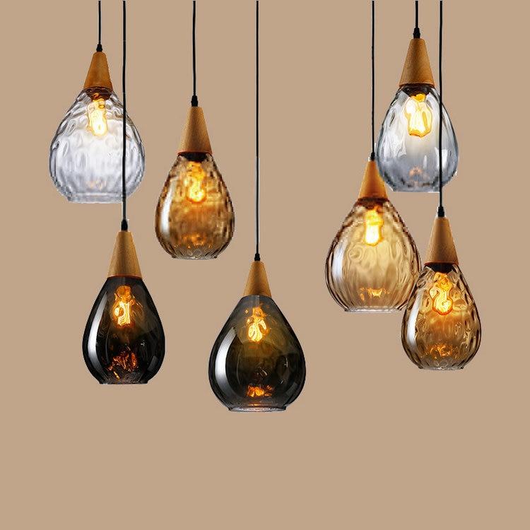 Shizuku – Dimpled Glass Drop Pendant Light