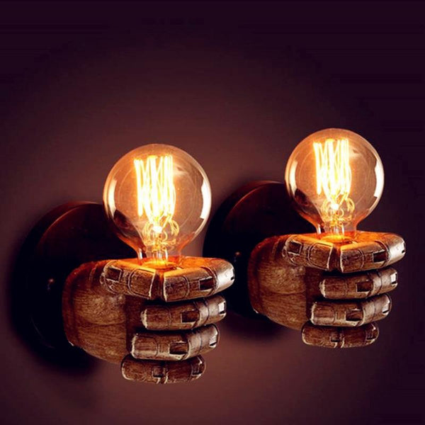 Manus – Resin Fist Bulb Holder Wall Light