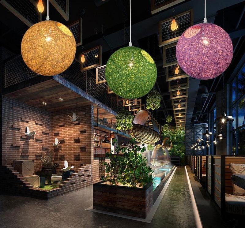 Palma – Woven Wicker Globe Pendant Light